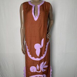 Adriana Degreas Appliqué Midi Tunic Dress S